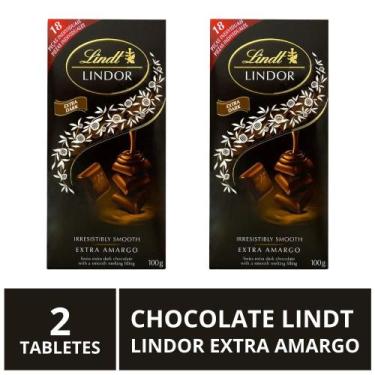 Imagem de Chocolate Lindt Lindor, Extra Amargo, 2 Barras De 100G