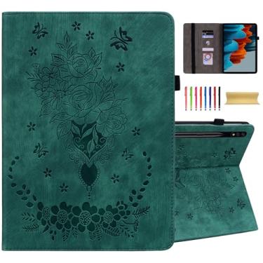 Imagem de Dteck Capa para Galaxy Tab S9 FE 5G 10,9 polegadas/Galaxy Tab S9/S8/S7 11 polegadas, capa com suporte multiângulo com bolso para lápis, capa protetora de couro PU para tablet Samsung Galaxy Tab S9