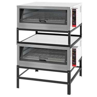 Imagem de Forno Lastro Elétrico Gastromaq Epóxi Duplo 95cm Porta Basculante 127V FLED 950D PB