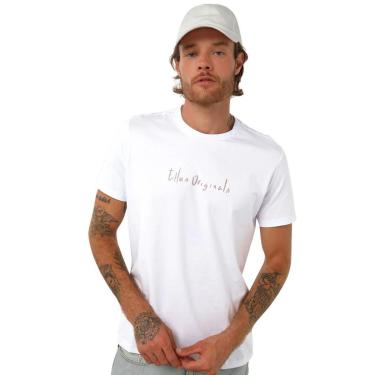 Imagem de Camiseta Ellus Masculina Cotton Fine Originals Logo Branca-Masculino