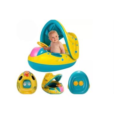 Imagem de Boia inflável para bebês de 6 a 48. Boia infantil Carrinho, com buzina que funciona e protecão solar. Praia, piscina infantil, jardim. Criança. recém nascido. enxoval.