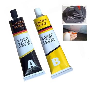 Imagem de Super Cola Epoxi Metal Aluminio Aço Secagem Rapida Vazamento Rachadura Reparo Multiuso