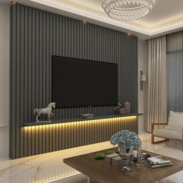 Imagem de Painel para Tv até 85 Polegadas 230cm Ripado Nobre Gelius, Ripado Graf
