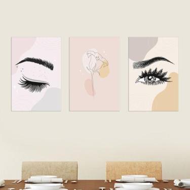 Imagem de Quadros Decorativos Beleza Feminina Sobrancelha Beauty Sala Escritório