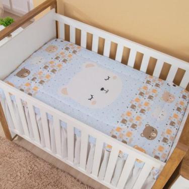 Imagem de Edredom de Berço Estampado Ursinhos Azul - Miguel Baby