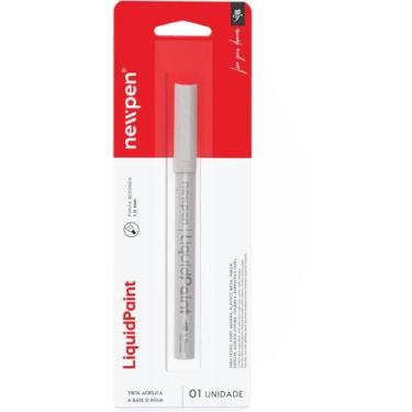 Imagem de Pincel Marcador Permanente Líquid Paint Branco 4,5MM - Blister com 01 