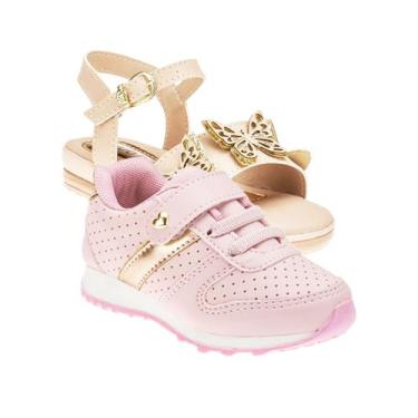 Imagem de Papete de Menina e Tênis Infantil - KIT 2 PARES Tam 23 ao 34 - sapatin