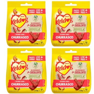 Imagem de Kit 4 petisco keldog bifinho criadores churrasco cães 250g - Kelco