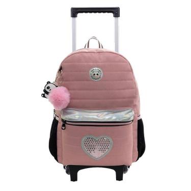 Imagem de Mochila De Rodinhas Tween Panda Rose Juvenil Feminina Xeryus