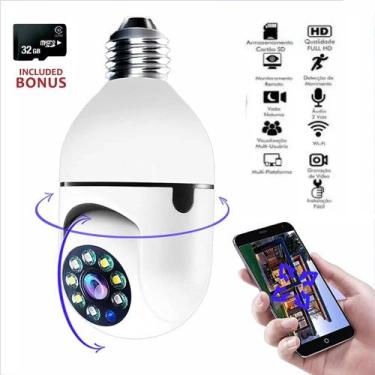 Imagem de Câmera lampada inteligente Wireless infra IP Full HD 2.0 MP, Holofote,