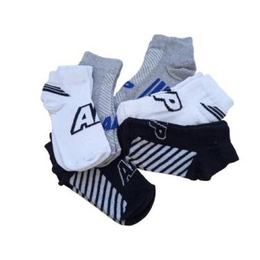 Imagem de Kit 06 Pares Meias Soquetes Masculinas Cano Curto Invisível Algodão Ap