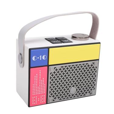 Imagem de Alto-falante Pequeno Alto-falante Bonito Estilo Pixels Som Estéreo para Festa (Branco)