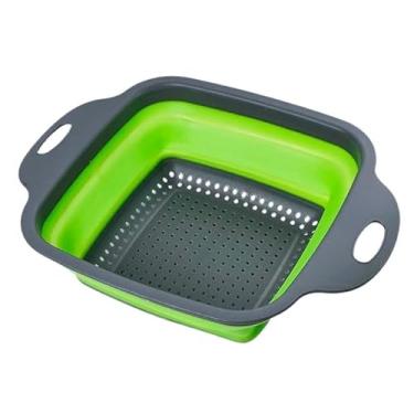 Imagem de Escorredor Retrátil de Silicone para Alimentos, 24,0 cm (Verde)