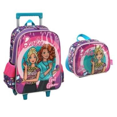 Imagem de Kit Mochila de Rodinha + Lancheira Luxcel Barbie 39112-Feminino