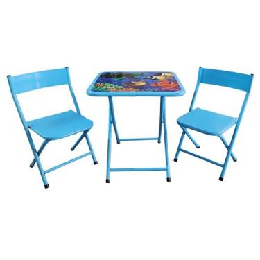 Imagem de Jogo de Mesa e cadeira Infantil - Wrm Metal, Azul