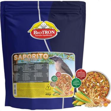 Imagem de Saporito Insetos 400g Biotron Alimento Ração Sementes Pássaros Trinca 