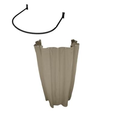 Imagem de Kit Provador Cortina Blecaute e Arco 70x70 Bege