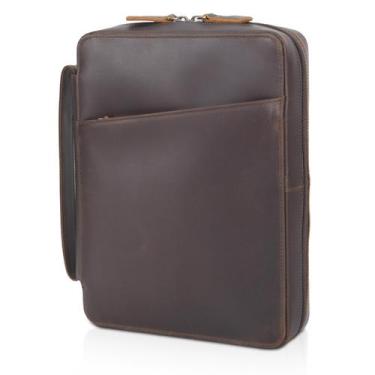 Imagem de Capa para Bíblia Polare em Couro Legítimo Marrom Escuro - 26x19x5,5cm