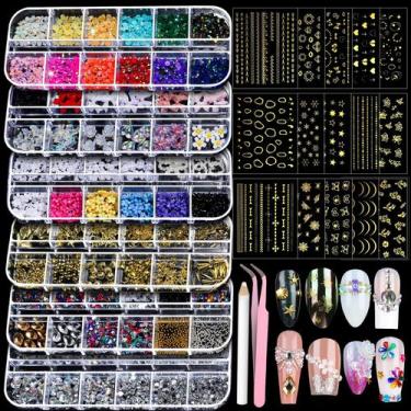Imagem de Kit de Arte para Unhas Teenitor - Com Adesivos e Strass