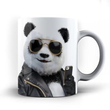 Imagem de Caneca xicara porcelana Panda estiloso 25 (Preta)