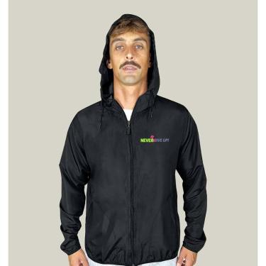 Imagem de Jaqueta Corta Vento Masculina Academia WSS Brasil Gym Never Give Up-Masculino
