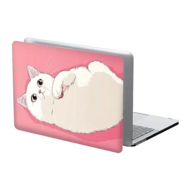 Imagem de COTAIL Compatível com MacBook Air 13 polegadas 2022 2021 2020 capa rígida de plástico para MacBook Air 13 polegadas, 13.3 Pro (A1706/A1708/A1989/A2159/A2289/A2338), gato branco