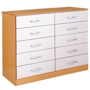 Imagem de Cômoda Parati 10 Gavetas Pomba Cor - Cinamomo Off White