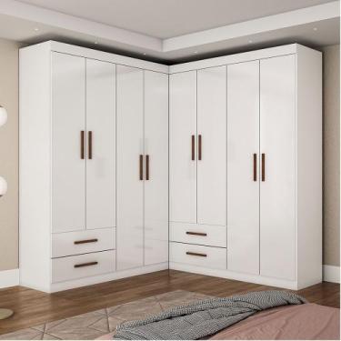 Imagem de Closet Casal Duplo Lu 8 Portas 4 Gavetas - Carioca Moveis, Branco