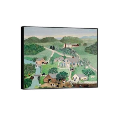Imagem de MUHJDYC Grandma Moses Wall Art Picture-Famous Canvas Prints Reprodução - Quadro preto para sala de estar quarto decoração de casa (balde antigo) 20x25cm-8x10in