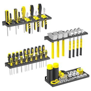 Imagem de jsyonii Organizador de chave de fenda para montagem na parede, suporte de alicate, suporte de martelo, placa de armazenamento de metal, organizador de ferramentas elétricas para oficina, galpão