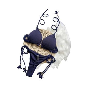 Imagem de Biquini Brasileiro Sexy Feminino - Triângulo, Maiô Mão-Tecido com Cord