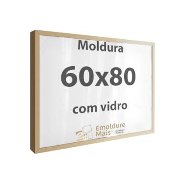 Imagem de Moldura caixa alta para Quebra Cabeça Cabeca 80x60 1500 peças Com Vidro para Quadro Puzzles Ravensburger cor Dourada