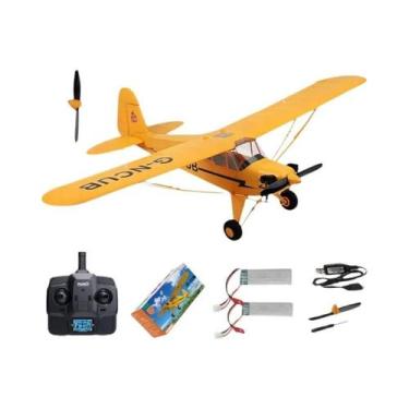 Imagem de Avião RC WLtoys A160 J3-CUB 2024 Atualizado, 5 Canais, Controle Remoto