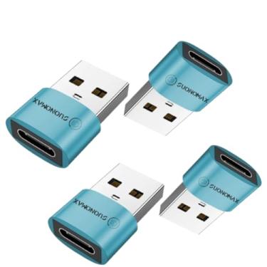 Imagem de Suonomax Adaptador USB A para USB C macho - fêmea para iPhone 16 carregador tipo C conversor para Apple Watch Ultra iWatch iPhone 7 8 9 10 15 14 13 Plus Pro Max AirPods iPad carro Samsung S25 (4, azul