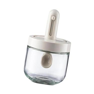 Imagem de IEUDNS Pote de vidro para especiarias, açucareiro, de cozinha, recipiente pequeno multiuso para armazenamento com tampa e colher para cozinhar em