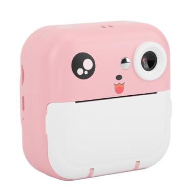 Imagem de Naroote Câmera de Impressão Instantânea Infantil, HD Fácil de Usar o Desenho Animado de Vídeo Digital Mini Brinquedos de Lente Dupla Traseira para Crianças (Rosa)