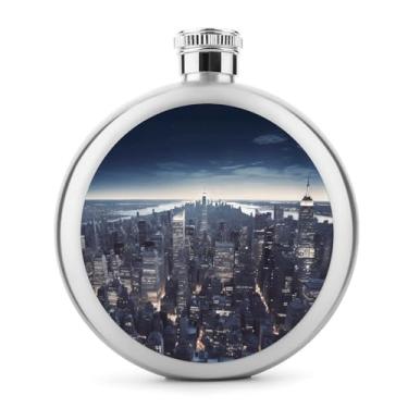 Imagem de Cantil de aço inoxidável, cidade, impressão, cidade, cidade, garrafa anca, viagem, portátil, garrafa de licor, garrafa de metal