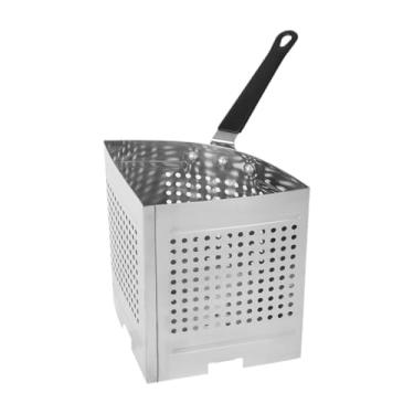 Imagem de IEUDNS Cesta para escorredor de macarrão, cesto para escaldamento de frutos do mar, resistente, economiza espaço, versátil, 2x2x7 polegadas, aço inoxidável