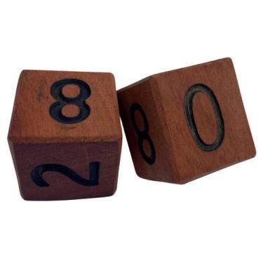 Imagem de Kit 2 Dados Tento Marcador de Madeira Baralho Truco Jogo de Cartas - W