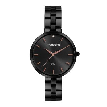 Imagem de Relógio MONDAINE feminino analógico preto rosê 32670LPMVPE3