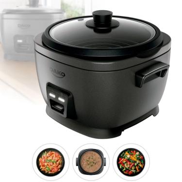 Imagem de Panela Elétrica Arroz Dako 4L 700W 220V Tampa Vidro Mantém Aquecido Antiaderente

