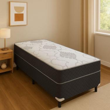 Imagem de Cama Conjugada Box Solteiro Mola Bonnel 88x188x50cm Puffão