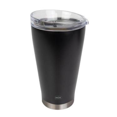 Imagem de Copo Térmico Mor Cerveja 700 Ml Com Tampa E Abridor Preto