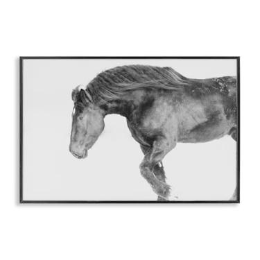 Imagem de Stupell Industries Garanhão de inverno galope preto emoldurado giclée design de arte por Amy Carroll, 16 x 24