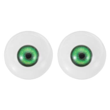 Imagem de PATIKIL Olhos de boneca de 32 mm, 1 par de olhos de acrílico realistas de plástico para bonecas, máscaras, adereços de Halloween, artesanato, verde grama