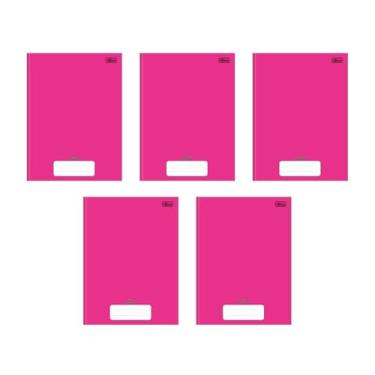 Imagem de Kit com 5 Cadernos Universitário Brochura D+ Tilibra Rosa com 96 Folhas Pautadas A4 Escolar Aula