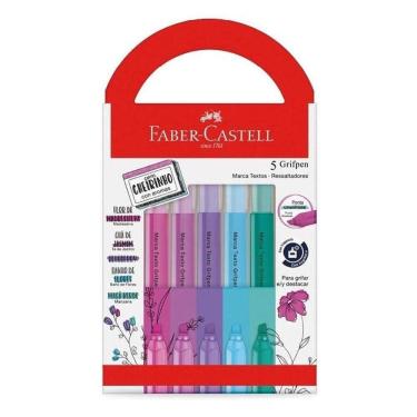 Imagem de Kit Marca Texto Grifpen Com Cheirinho Mtes5rrzf 5 Cores - Faber Castell