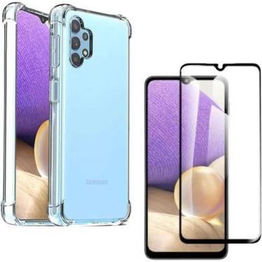 Imagem de Capa Capinha Anti Impacto e Película de Vidro 3D Para Galaxy A32 5G Te