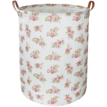 Imagem de Cesto de roupa suja NTAOHAMPER Pink Flower para crianças impermeável