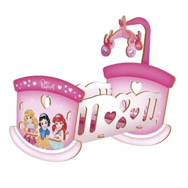 Imagem de Brinquedo Infantil Berço Bonecas Princesas Cor Rosa/branco